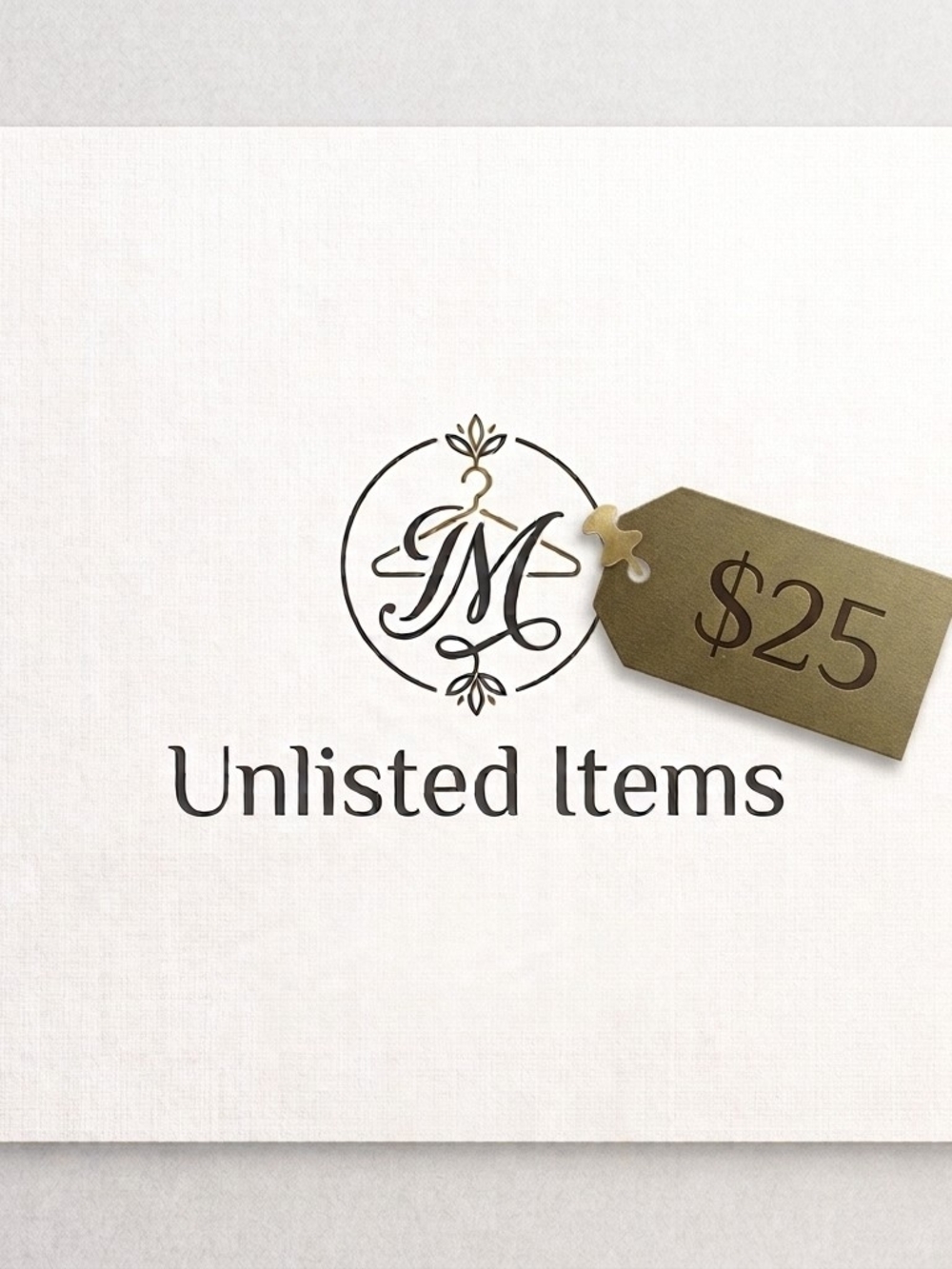 Unlisted Items Logo Print - Cream and Gold Tag